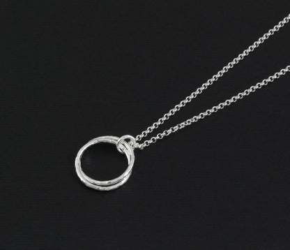 To My Daughter Gift - The Love Between Last Forever - Hammered Linked Infinity Ring Necklace