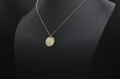 Retirement Gift for Women • Enjoy the Next Chapter • Congratulations • You'll be Missed • Be Proud of the Difference You Have Made • Large Sun Disc Necklace