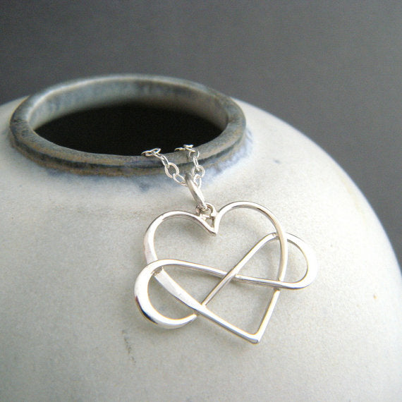 Gifts for Grandma & Granddaughter • Infinity Heart Charm • Silver • Infinite Love Necklace