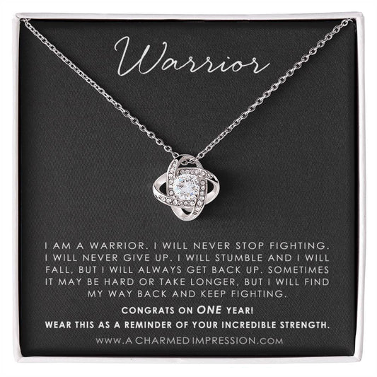 Addiction Recovery Gift, Warrior Necklace, Fighter Jewelry, NA, AA Gifts Women, Sobriety Anniversary, Sober Birthday