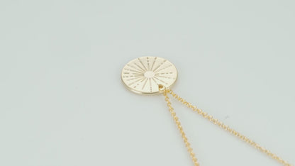 Retirement Gift for Women • Enjoy the Next Chapter • Congratulations • You'll be Missed • Be Proud of the Difference You Have Made • Large Sun Disc Necklace