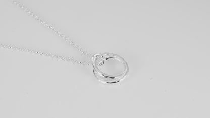 Grandmother & Granddaughter • Unique Gift for Grandma • Infinite Love • Silver • Intentional Keepsake Jewelry - Hammered Linked Infinity Ring Necklace