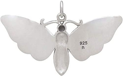 Large Sterling Silver Death Moth Necklace • Spiritual Jewelry • Rebirth Transformation • Sensuality • Goddess Jewelry
