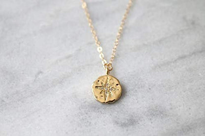 Sweet 16 Gift for Girl • 16th Birthday • Diamond Starburst Pendant • 14k Gold Fill • Sixteen Years Old • Milestone Celebration Jewelry • Dainty Everyday Necklace