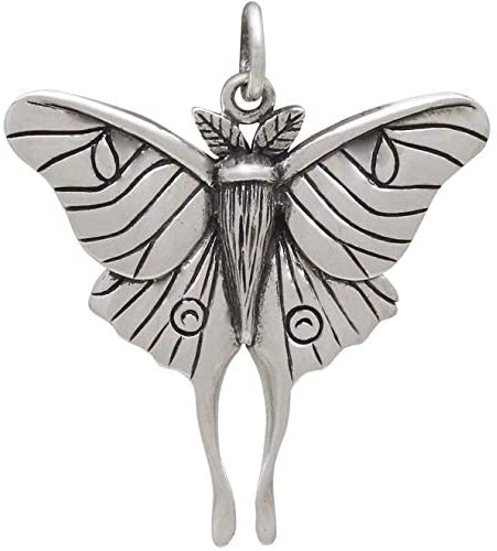 Sterling Silver Luna Moth Charm • Moth Jewelry • Bug Jewelry • Intuition Jewelry • Entomologist Jewelry • Butterfly Charm • Transformation • New Beginnings