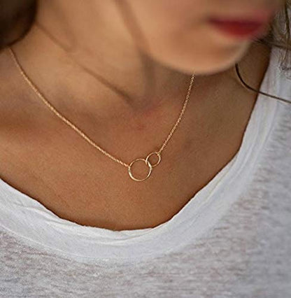 Bonus Sister Necklace • Two Connected Circles • 14k Gold Fill ï Sister in law • Bride or Groom Sister • Adopted • Stepsister Best Friend • Friendship Love Gift • Appreciation Gratitude Jewelry