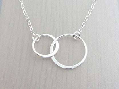 Grandmother & Granddaughter • Double Infinity Circle Pendant • 925 Sterling Silver • Gift Idea for Grandma and Grandchild • Infinite Love Charm Necklace • Intentional Keepsake Jewelry