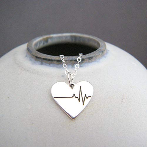 Everyday you change the world • Sterling Silver • EKG Heartbeat • Heart Necklace • Gratitude • EMT Nurse Paramedic Doctor Gift