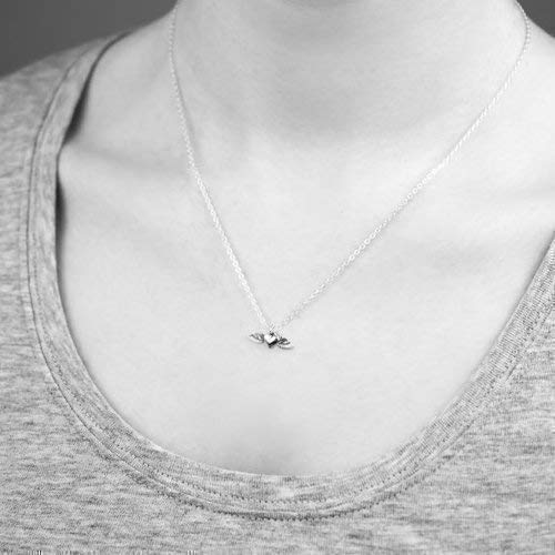 Angel Baby Memorial Charm • Miscarriage Necklace • Tiny Winged Heart • Sterling Silver • Too Beautiful for Earth