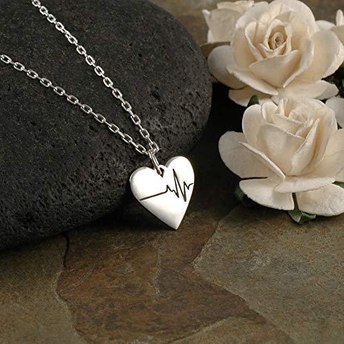 Everyday you change the world • Sterling Silver • EKG Heartbeat • Heart Necklace • Gratitude • EMT Nurse Paramedic Doctor Gift