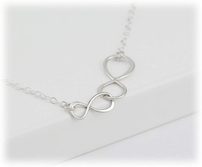 Mother and Son Necklace • Intentional Boy Mom Gift • Silver Double Infinity • Infinite Love
