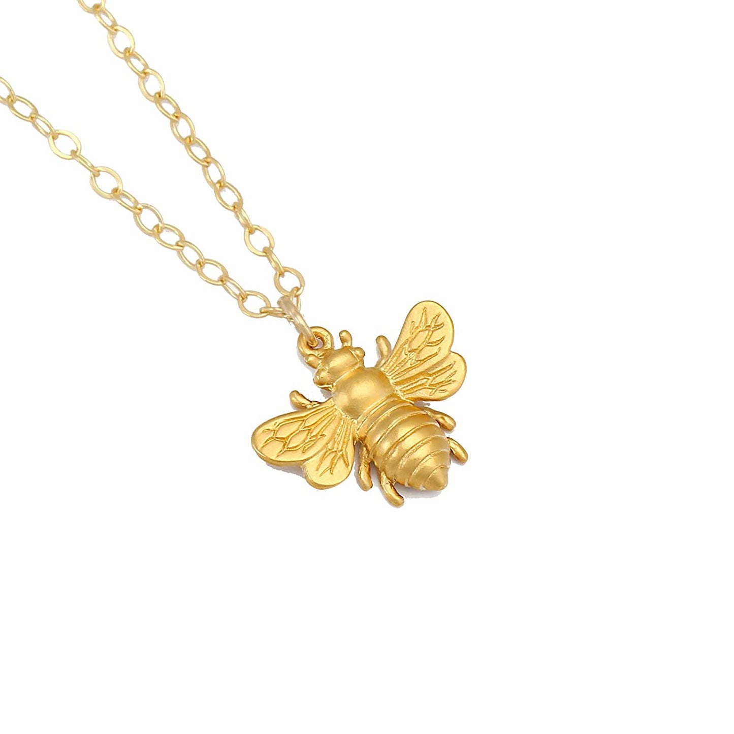 Little Gold Bee Necklace • Gold Honeybee/Bumblebee Charm • Simple Everyday Jewelry • Bridesmaid Gift • Garden Themed Wedding • Save the Bees