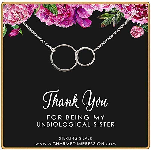 Unbiological Sister Gifts • Sisters Jewelry • Gifts for Best Friend • Christmas Gifts for Women • Sterling Silver Necklaces for 2 3 4 • Friendship Necklace • Birthday Gift • Gratitude and Appreciation