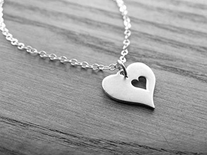 A Piece of My Heart is in Heaven • Memorial Pendant • Silver • Sorry for Your Loss • Subtle Sympathy Gift