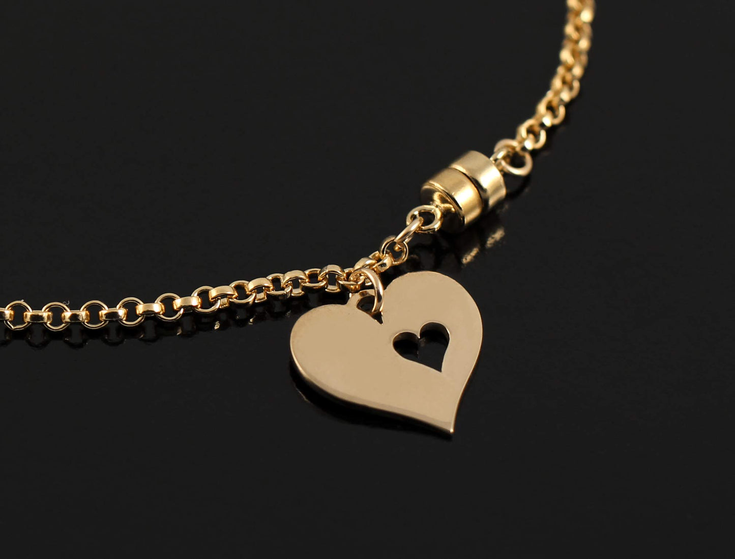 Gold Grandma Bracelet with Card • Two Connected Hearts Charm Bracelet • Gifts for Women • Grandmother Jewelry • 14k Gold Filled Bracelet with Magnetic Clasp