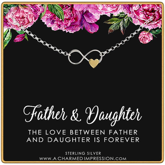 Father & Daughter Infinity with Heart Bracelet