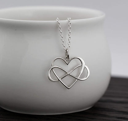 Gift for Grandma • Intentional Grandmother & Grandson Necklace • Infinity Heart Pendant • Sterling Silver • Infinite Love • Jewelry with Meaning