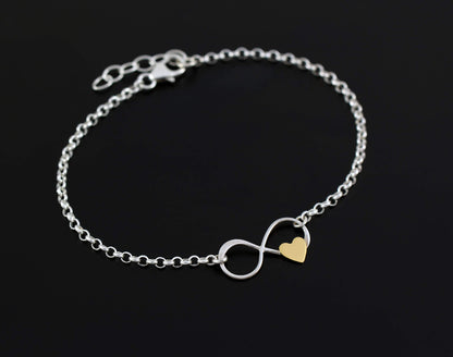 A Charmed Impression Nanny Gifts from Kids for Women • Gift for Nanny Bracelet • Sterling Silver Bracelet • Babysitter Gratitude and Appreciation Jewelry • Best Nanny Ever • Infinity Gold Heart Charm