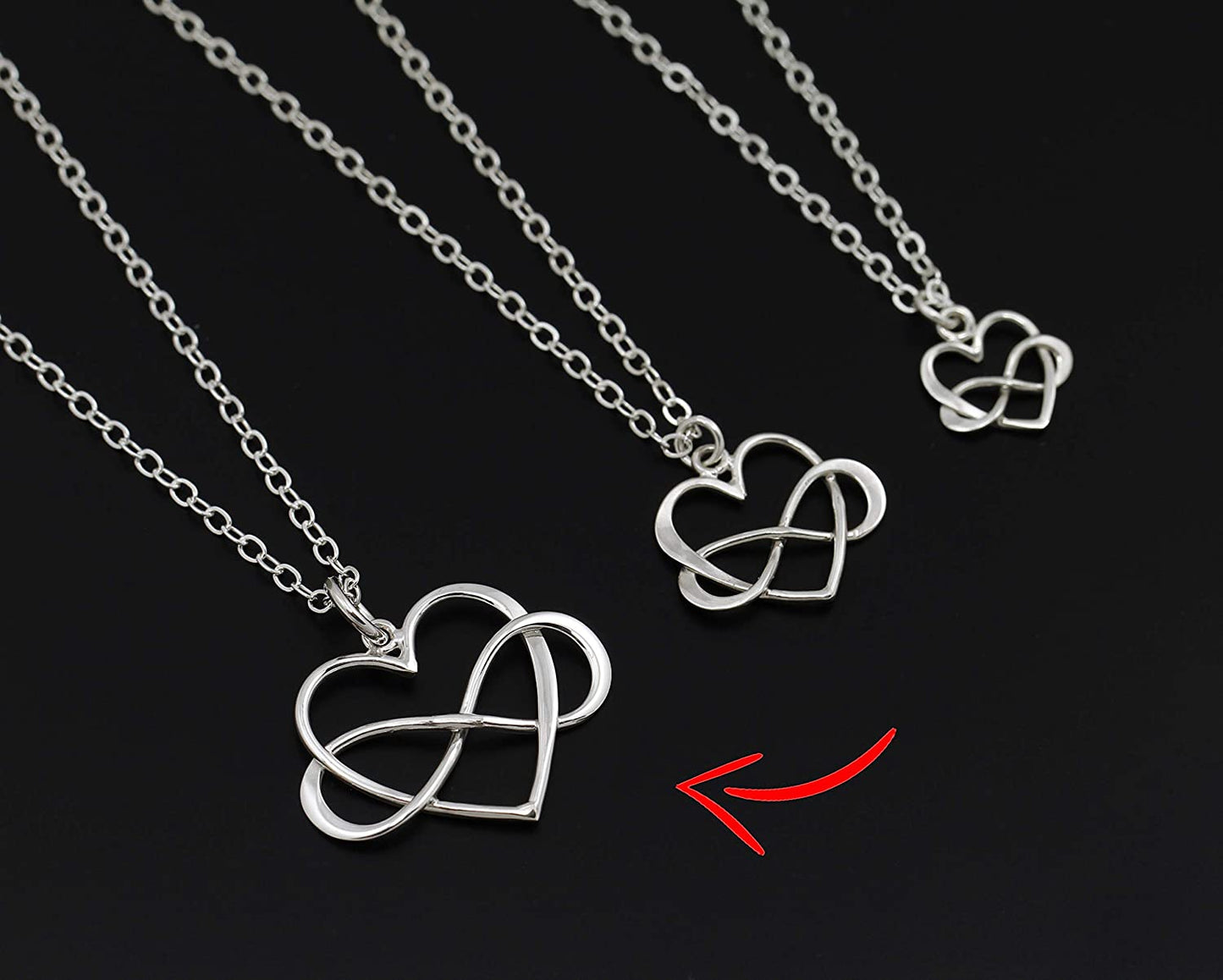 Gifts for Grandma & Granddaughter • Infinity Heart Charm • Silver • Infinite Love Necklace