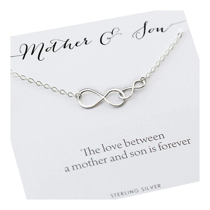 Mother and Son Necklace • Intentional Boy Mom Gift • Silver Double Infinity • Infinite Love