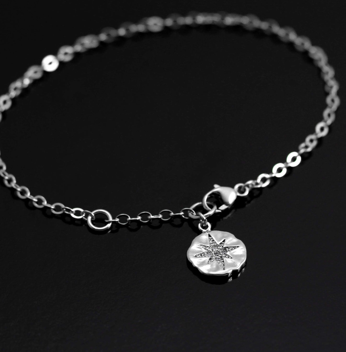 Retirement Gifts for Women • Silver Bracelet • CZ Diamond Starburst • Retiring Gifts for Women • Friend Colleague Boss Employee • Coworker Goodbye Gift • So the Adventure Begins