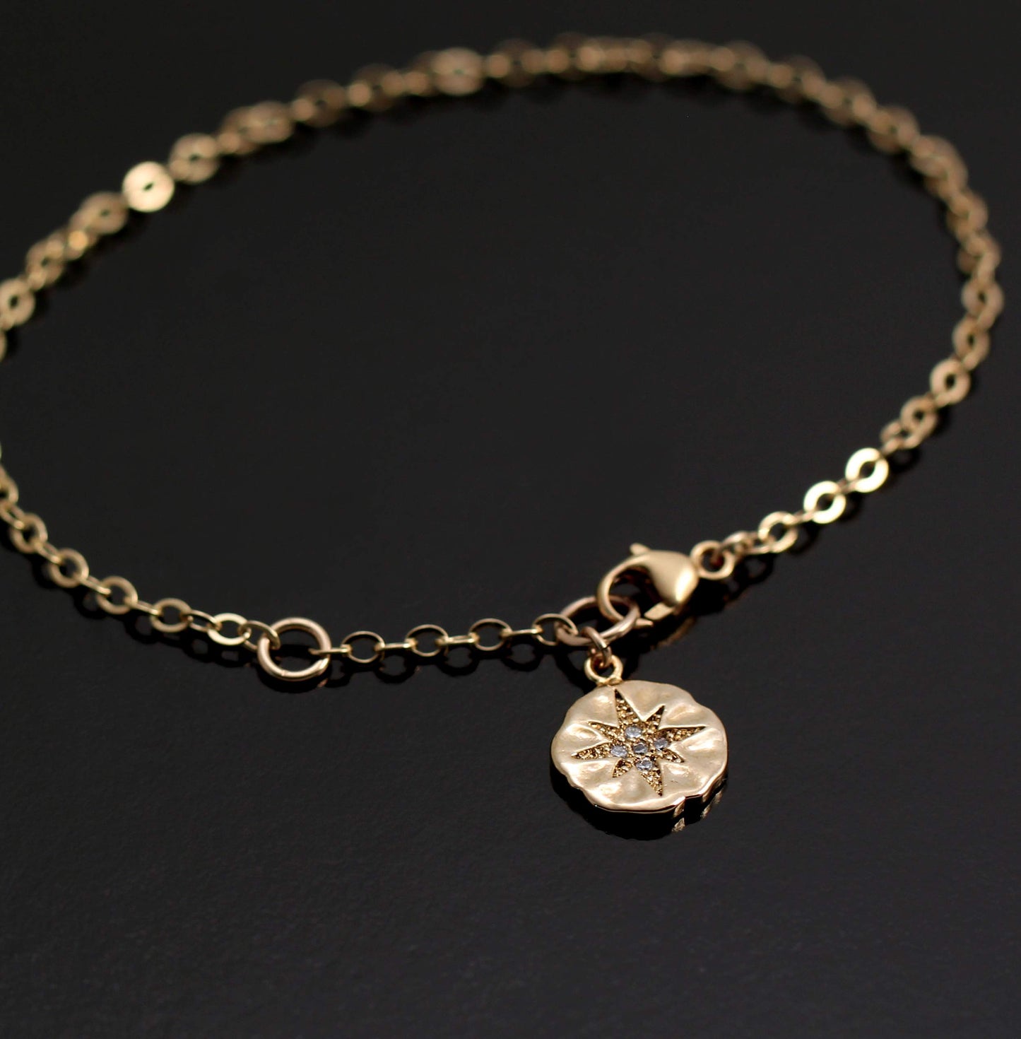 A Charmed Impression Retirement Gift for Women • Enjoy The Next Chapter • Diamond Starburst Charm Bracelet• Gold • Congratulations • You'll be Missed • Be Proud of The Difference You Have Made