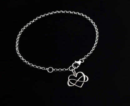 Unbiological Mother & Child Gift • Sterling Silver • Infinity Heart Bracelet • Keepsake Jewelry • Adoption Gotcha Day Gifts for Women Girls • Daughter Stepdaughter • Unique Meaningful