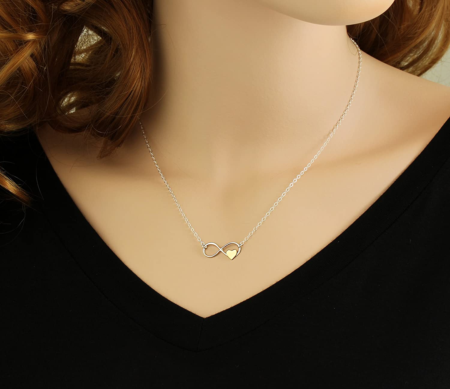  Gold Infinity Love Pendant Necklace for Women Girls