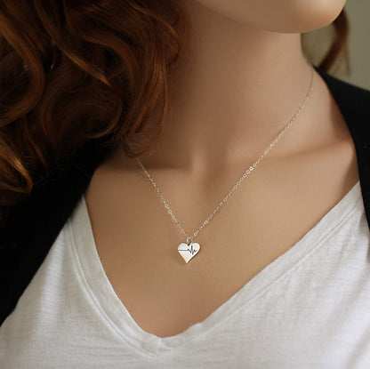 Everyday you change the world • Sterling Silver • EKG Heartbeat • Heart Necklace • Gratitude • EMT Nurse Paramedic Doctor Gift