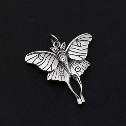 Sterling Silver Luna Moth Charm • Moth Jewelry • Bug Jewelry • Intuition Jewelry • Entomologist Jewelry • Butterfly Charm • Transformation • New Beginnings