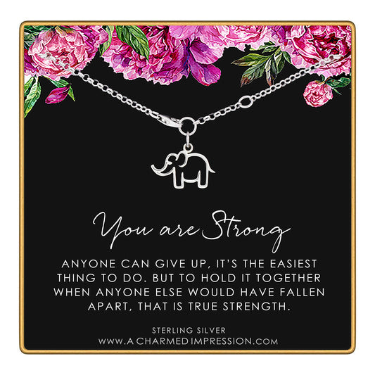 Child Warrior Bracelet • Survivor Gift • You are Strong • Silver Elephant Charm Bracelet • Strength • Encouragement • Cancer • Depression • Abuse • Unique Inspirational Gifts for Girls