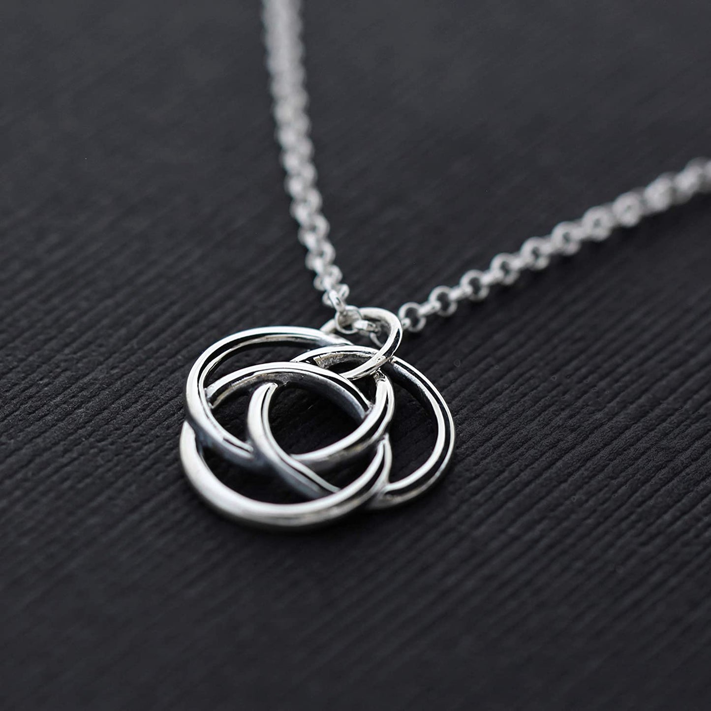 Three Generations Necklace • Best Grandma Gifts • 925 Sterling Silver • Grandmother, Father, Grandchild Gifts for Mothers Day Jewelry Birthday • 3 Connected Eternity Circles