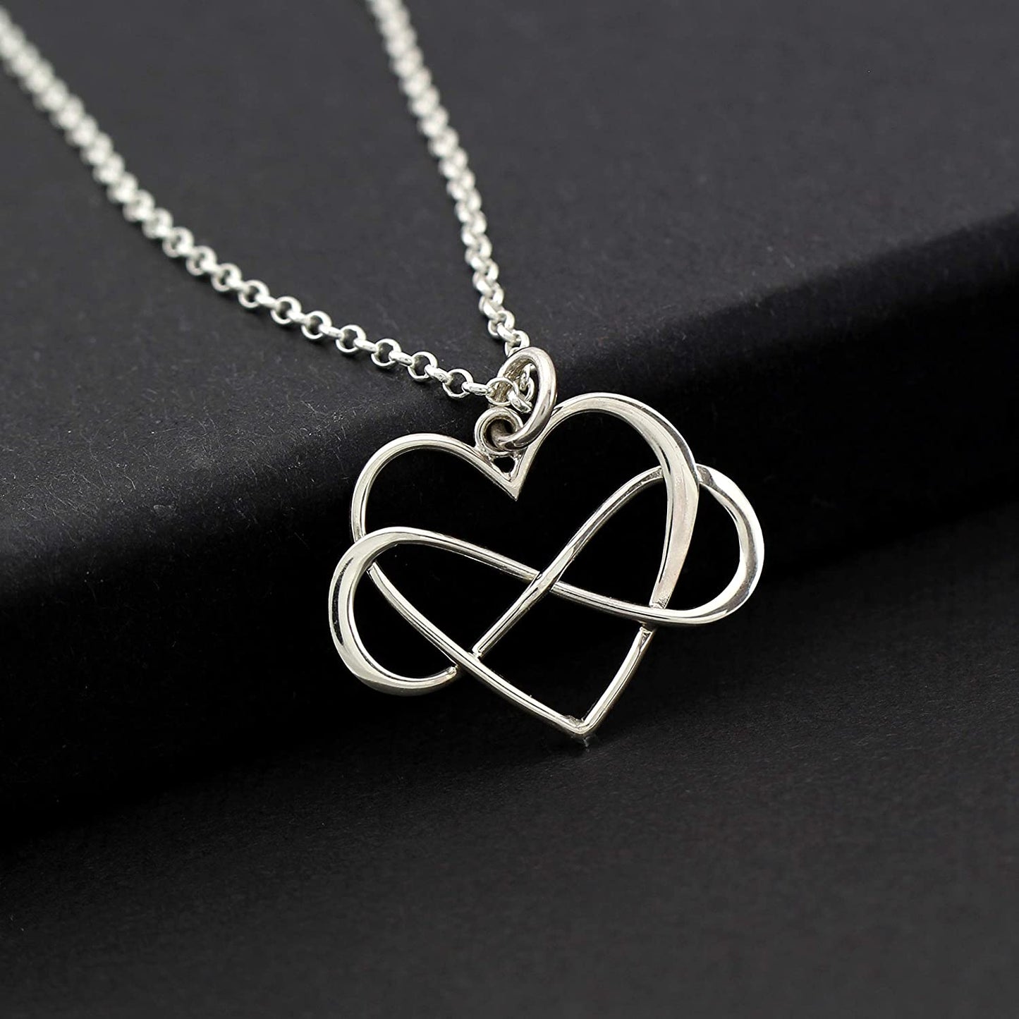 Gifts for Grandma & Granddaughter • Infinity Heart Charm • Silver • Infinite Love Necklace