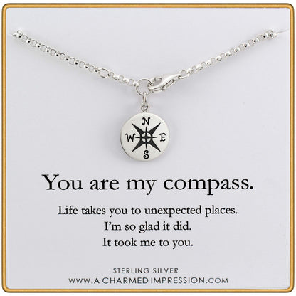 You are My Compass • I'd be Lost Without You • Intentional Charm Bracelet • Unique Handcrafted Gift for Wife/Girlfriend/Best Friend