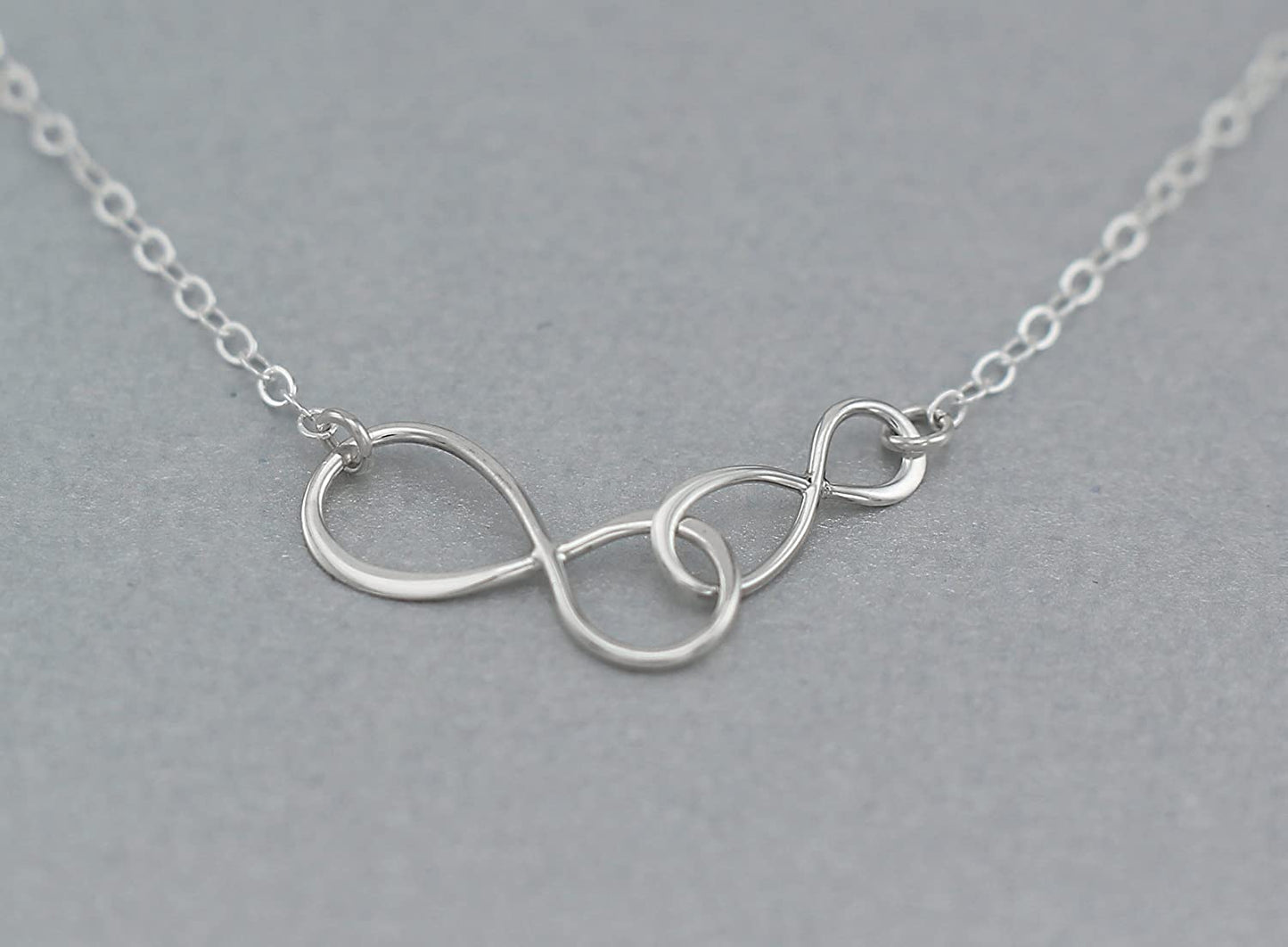 Mother and Son Necklace • Intentional Boy Mom Gift • Silver Double Infinity • Infinite Love