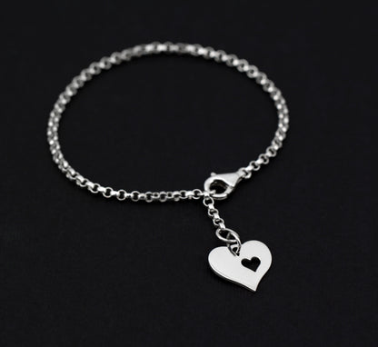 Silver Remembrance Charm Bracelet • Missing You, A Piece of My Heart is in Heaven • Gift for Loss of Loved One