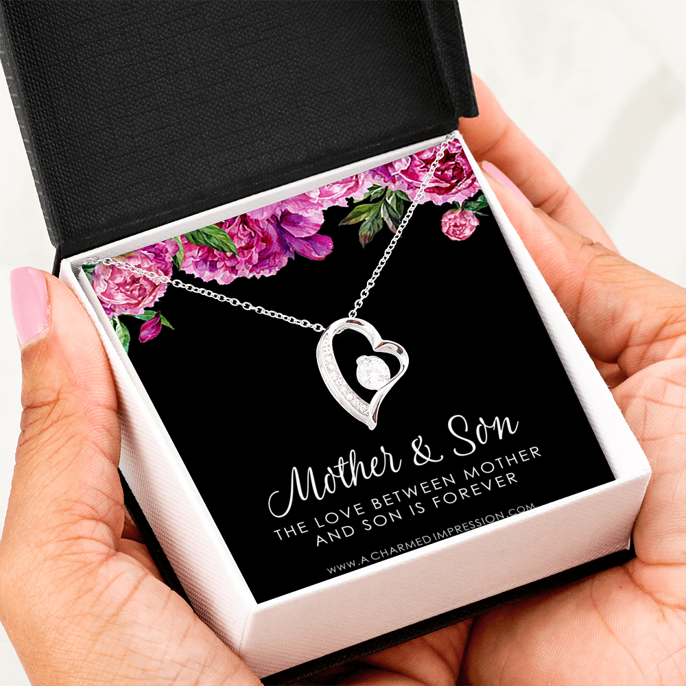 Gifts for Mom Jewelry, Mother and Son Necklace, Boy Mom Gift, Mom Gift from Son, Mother of the Groom, Mother's Day Birthday - Forever Love