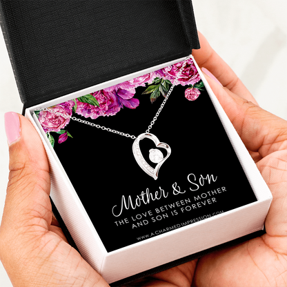 Gifts for Mom Jewelry, Mother and Son Necklace, Boy Mom Gift, Mom Gift from Son, Mother of the Groom, Mother's Day Birthday - Forever Love