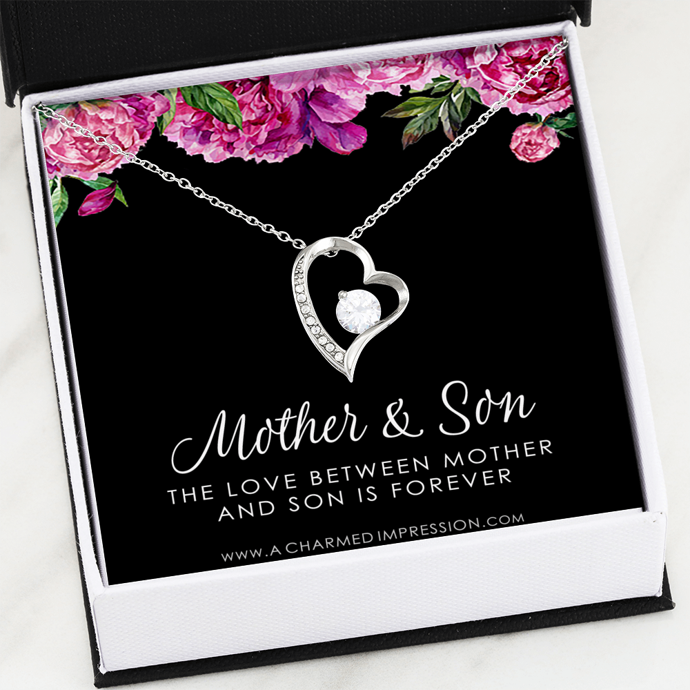 Gifts for Mom Jewelry, Mother and Son Necklace, Boy Mom Gift, Mom Gift from Son, Mother of the Groom, Mother's Day Birthday - Forever Love