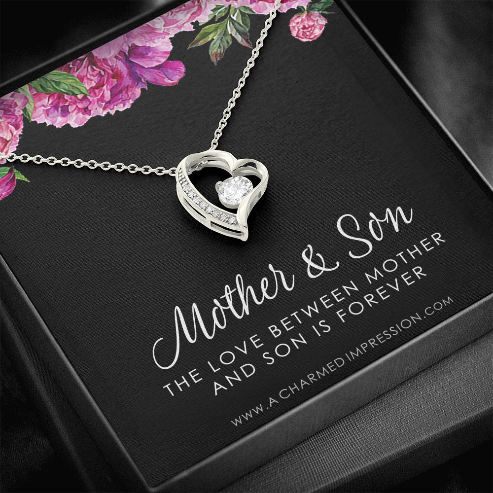 Gifts for Mom Jewelry, Mother and Son Necklace, Boy Mom Gift, Mom Gift from Son, Mother of the Groom, Mother's Day Birthday - Forever Love