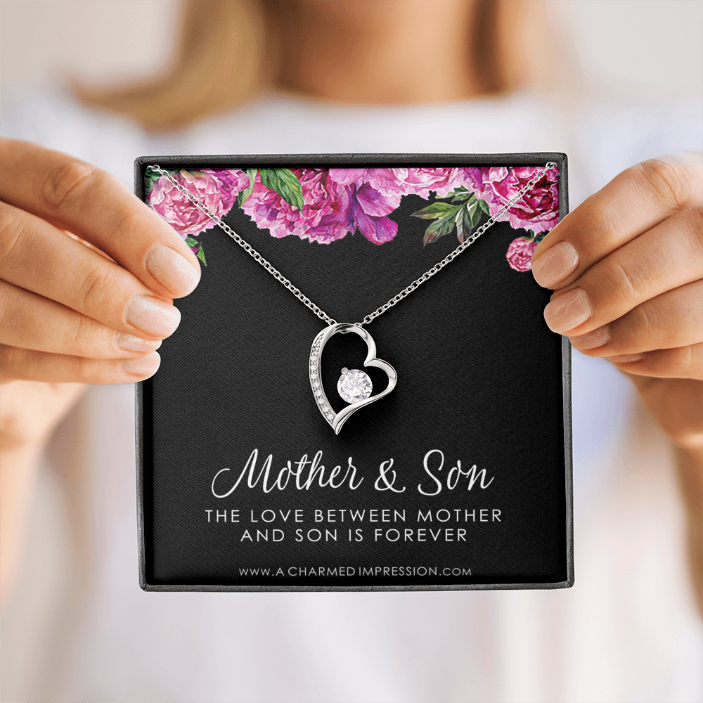 Gifts for Mom Jewelry, Mother and Son Necklace, Boy Mom Gift, Mom Gift from Son, Mother of the Groom, Mother's Day Birthday - Forever Love