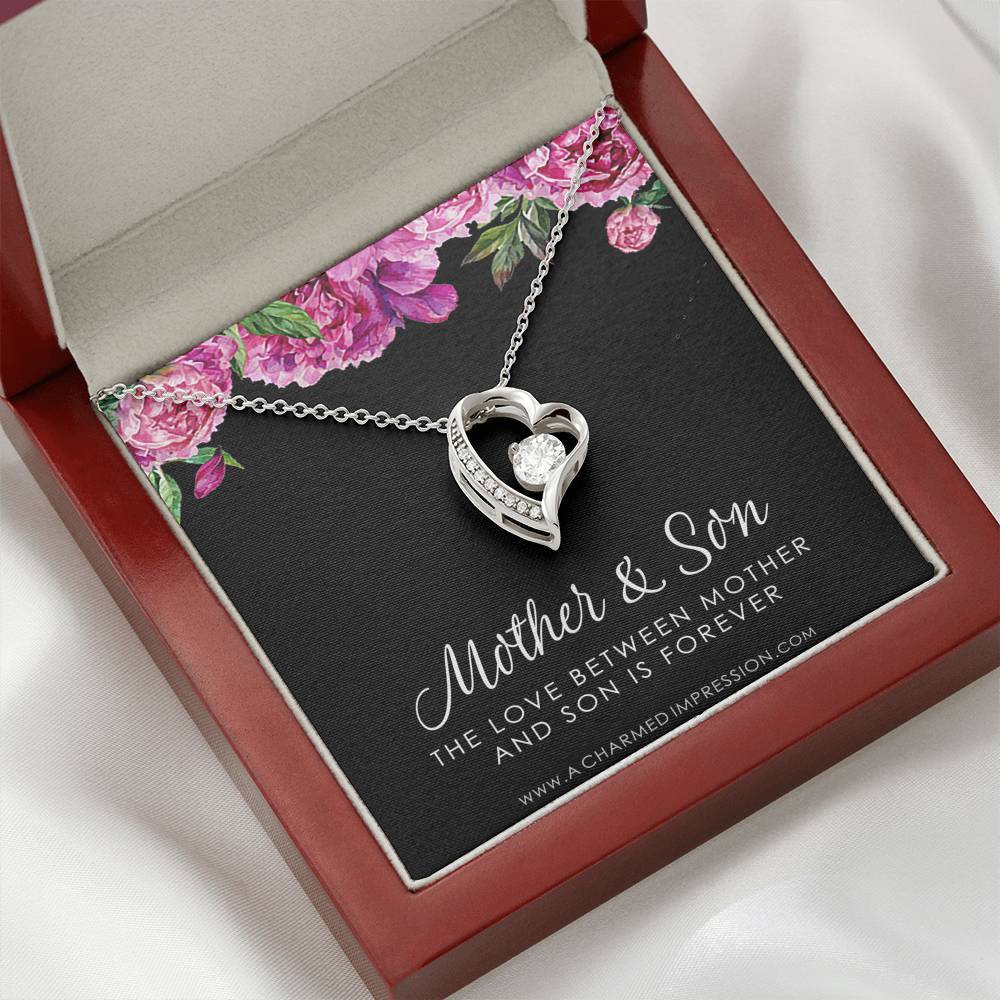 Gifts for Mom Jewelry, Mother and Son Necklace, Boy Mom Gift, Mom Gift from Son, Mother of the Groom, Mother's Day Birthday - Forever Love