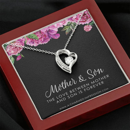 Gifts for Mom Jewelry, Mother and Son Necklace, Boy Mom Gift, Mom Gift from Son, Mother of the Groom, Mother's Day Birthday - Forever Love