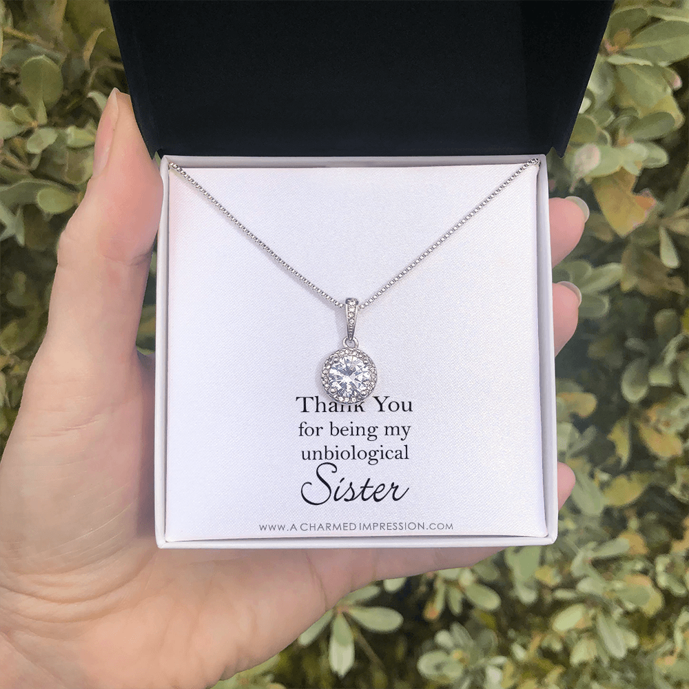 Unbiological Sister Necklace, Bonus Sister Gift, Sister-In-Law Gift, Jewelry for Sister in Law, Step Sister Gift, Soul Sister, Best Friend - Eternal Hope Necklace