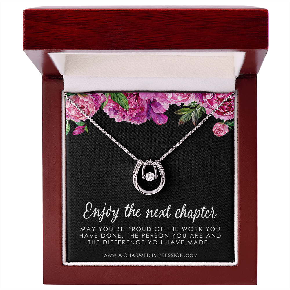 Retirement Gift for Women • Enjoy the Next Chapter • Congratulations • Promotion • You'll be Missed • Be Proud of the Difference You Have Made - Lucky In Love Necklace