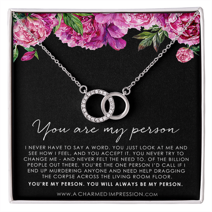 You Are My Person Gift, Best Friend Gift, You're My Person Necklace, Greys Anatomy Quote, Bestie Gift, BFF Gift - Perfect Pair Neckace