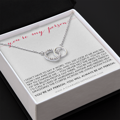 You Are My Person Gift, Best Friend Gift, You're My Person Necklace, Greys Anatomy Quote, Bestie Gift, BFF Gift - Perfect Pair Neckace
