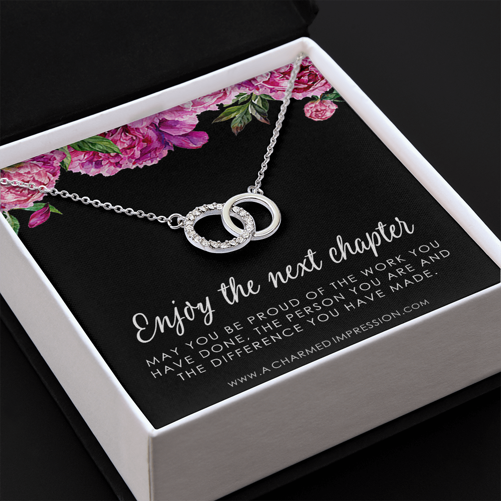 Retirement Gift for Women • Enjoy the Next Chapter • Congratulations • Promotion • You'll be Missed • Be Proud of the Difference You Have Made - Perfect Pair Neckace