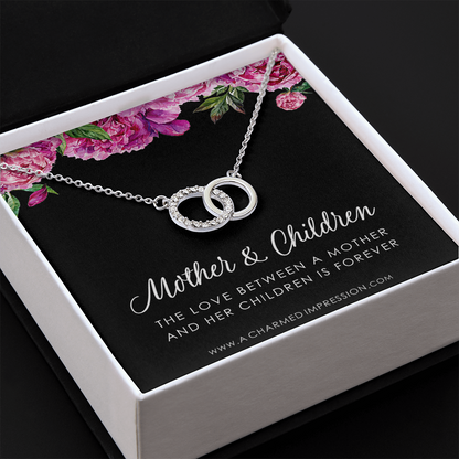 Mother and Children Necklace, Gifts for Mom Jewelry, Family Necklace, Mother Daughter Necklace, Mother's Day Birthday, Perfect Pair