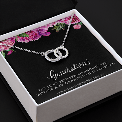 Three Generations of Love • Grandmother, Mother, Daughter/Son Jewelry • Gift for Mom Grandma Grandchild, Thoughtful Gifts for Women, Nana Jewelry, Perfect Pair Neckace